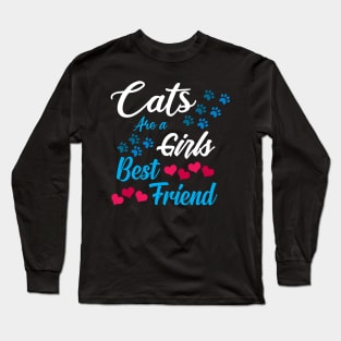 cats are a girls best friend Long Sleeve T-Shirt